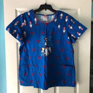 Dr. Seuss Scrub Top L